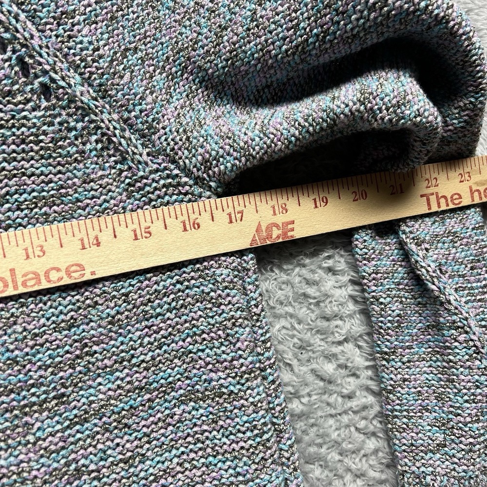 Talbots Sweater Womens LP Petite Blue Marbled Pullover Roll Neck Long Sleeve - Picture 7 of 9